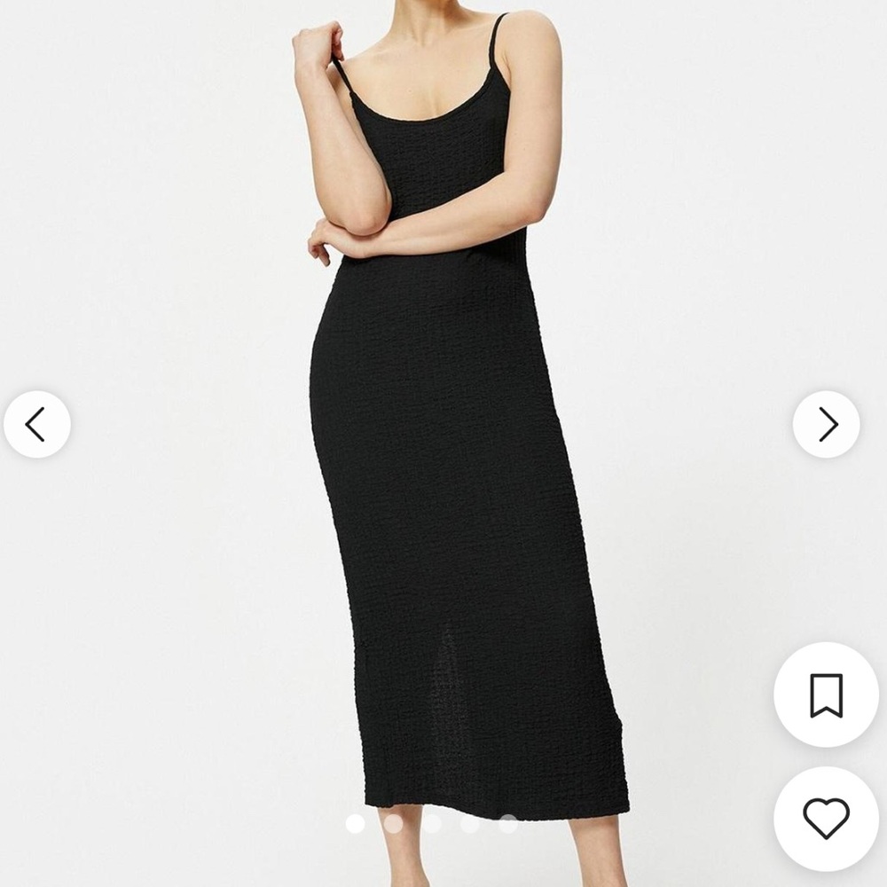 H&M Black Textured Dress